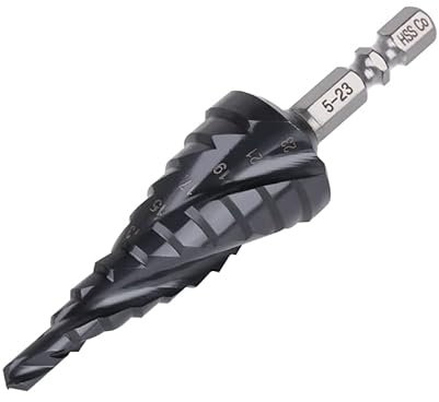 Foret Étagé Rainuré En Spirale, Tige Hexagonale Hss M35 Avec Revêtement En Cobalt Et Titane, 3 Cannelures, Forets Étagés, Scie Cloche pour Plastique, Bois, Métal, Aluminium, Cuivre (5-23 mm), Pratiqu