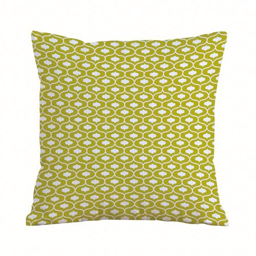 ERRTU Kissenbezug 40x40 cm,Oval geformtes Design mit leuchtenden Farben und Ogee-Motiv, indonesische Kultur,Dekokissen Kissenbezüge Deko Kissen Bezug Wohnzimmer Zierkissen für Sofa Stuhl Bett Garten