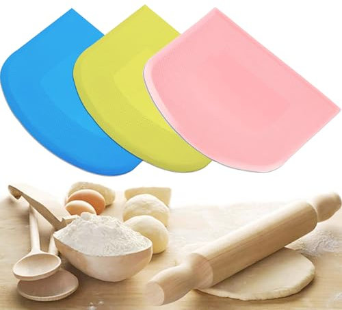 Qenovo® 3 pezzi per pasta in silicone, senza BPA, plastica PE di qualità alimentare, flessibile, accessorio per il pane per tagliare l'impasto del pane.
