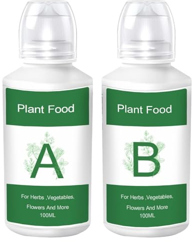 Abono para Plantas,Nutriente Vegetal a B | 2 Piezas Solución de Nutrientes Suministros y Accesorios para Frutas Flores Césped Patio y Verduras