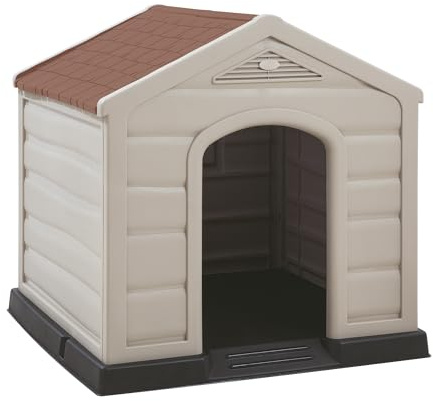 Garden Store Direct Dog Kennel House Shelter Weather & Water Resistant, Easy Assembly, with Two Sizes (Terracotta Roof, Large)