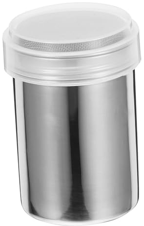 BIUDECO Dispensador De Polvo De Acero Inoxidable con Tapa Espolvoreador Reutilizable para Azúcar Cacao y Canela Agitador Compacto para Café Capuchino y Cocina