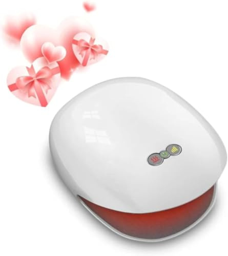 Wireless Hand Massager – Rechargeable Hand Massage Device with 3 Compression Levels & Soothing Heat for Pain Relief, Relaxation & Improved Circulation – White