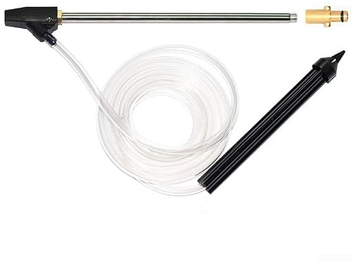 ZWEquipint Högtryckstvätt sandblaster kit med mässingsadapter och PA-munstycke för Nilfisk och för Gerni-modeller, våt och torr sandblästring, 2,8 m slang, 10 l/min