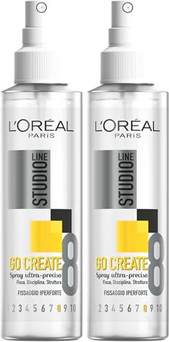 L'Oréal Paris Studio Line Spray Fissante, Per Tutti i Capelli, Per Look Naturali, Definiti e Duraturi, Applicazione Precisa, Formula Leggera, Go Create, 150 ml (Confezione da 2)
