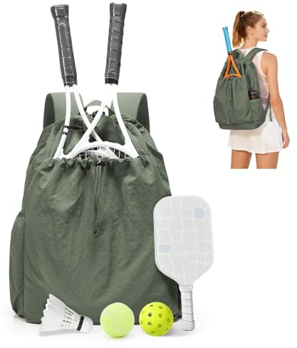 BJLFS Tennisryggsäck för kvinnor och män, tennisväska, badminton ryggsäck väska, stor racketväska sportväska som rymmer 2 racketar och tennisskor