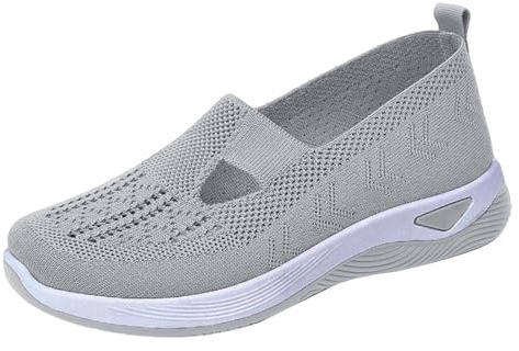 LIANGTUOHAI Chaussure Orthopédique Femme Ete chaussures Mode et Sport Femme Running Sans Lacet Mesh Respirant Léger Sneaker Outdoor Randonnée Antidérapante à Coussin Chaussure de Marche Confort Casual