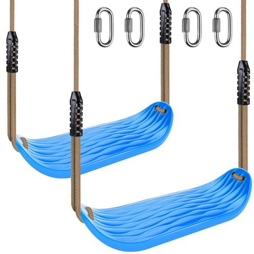 BeneLabel Barngunga 2 hård sits för utomhusbruk och blå | Bebis tonåring vuxen, justerbart rep 130–200 cm, 113 kg, inomhus utomhus trädgård trädgård, CE/UKCA-certifierad, karbinhake