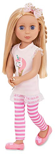 Glitter Girls Puppe Lacy – Bewegliche 36cm Puppe mit Kleidung, Zubehör und langen Haaren zum frisieren - Spielzeug ab 3 Jahren (6 Teile)