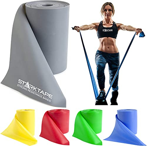 Starktape Bandes de résistance, Rouleau de Bande de Fitness, Rouleau Professionnel de physiothérapie, Bande élastique d'exercice de Fitness pour Le Haut et Le Bas du Corps, Pilates, rééducation, Yoga
