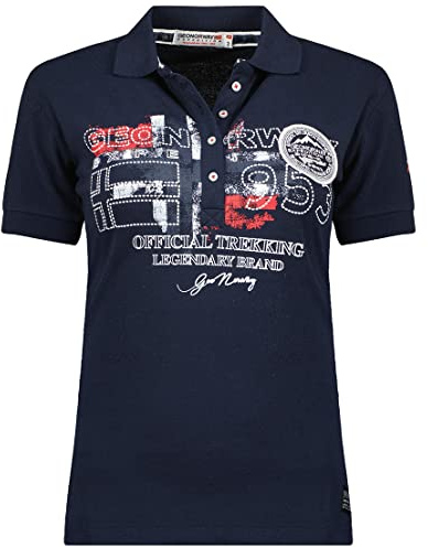 Geographical Norway Kerry Lady - Polo Classica Donna - Cotone A Maniche Corte Casual Button Down Polo Shirt Tops Regular Classic - Abito Ideale Primavera Estate