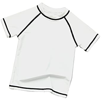 SWAUSWAUK Chemise Natation Enfants 6-12 Ans - Haut de Maillot de Bain Garçons Protection UV UPF 50+ Manches Courtes