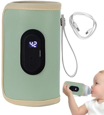 Calentador de biberones para leche materna, aislamiento de botellas de leche con pantalla LCD, control preciso de temperatura, función para leche materna y fórmula para el hogar, viajes familiares