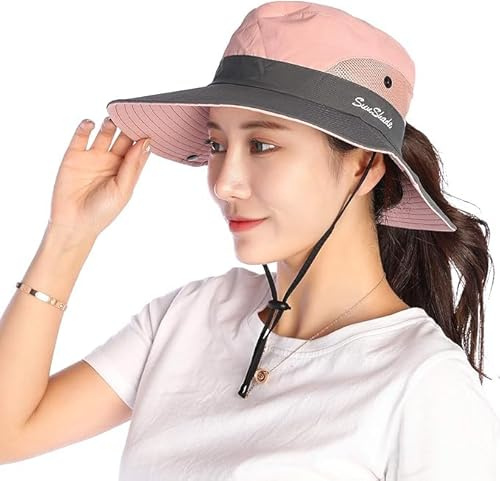 VICSPORT Cappello da Sole Donna Cappello Pieghevole Tesa Larga - Protezione UV Traspirante per Giardinaggio,Viaggi,Escursionismo,Pesca Cappello Donna Estivo