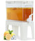 Tokokimo 3.5L Drink Dispenser with Tap, Large Capacity Fridge Drinks Dispenser Container Food Grade PP Cold Water Dispenser with Tap and Holder for Party Beverage Fruit Tea Lemonade Beers Cocktail