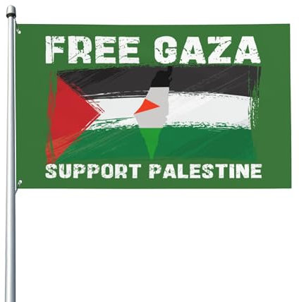 Bandiera di Gaza gratuita 3x5 Bandiera verde forte di Gaza Sto con la bandiera di Gaza Pregate per Gaza Bandiera di preghiera per la Palestina 3x5 piedi con occhielli in ottone Bandiera da cortile es
