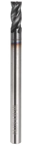 sourcing map Carbide Square Nose End Mill Bit 1/8 Cut Dia 4 Flutes TiAlN Coated Milling Cutter for Hardened Steel Metal (1/8 Shank 1/4 Cut Length 1-1/2 Long 30 Degree Helix)