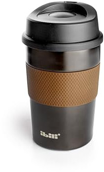 IBILI - Vaso Doble Pared Luxe Café, 360 ml, Acero inoxidable, Hermético, Marron