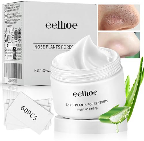 Punti Neri Rimozione, 60 pcs Cerotti Punti Neri Naso, 30g Blackhead Remover, pulizia profonda della pelle del viso, per l'idratazione, la pulizia Rimuovere I Punti Neri