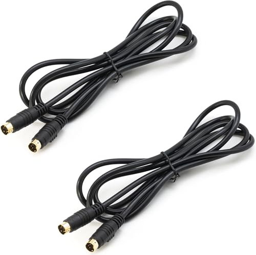 jujinglobal 2pcs 4.9FT(1.5 Meter) for S-Video S Video 4 pins Connector Cable Gold Plated for DVD DSS DVRs, Home TV Monitor Theater, Players, VCRs, SVHS SVideo receivers, Camcorders