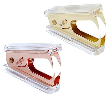 FUNOMOCYA 2pcs Office Stapler Remover Binding Tool Portable Book Stapling Tool Simple Stapler for School Home Office Random Color