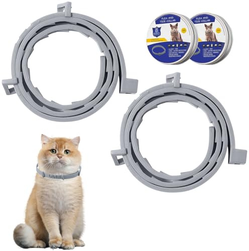 2 pcs Collar for Cats,Safe,Waterproof and Adjustable Cat Collars to Prevent Infections,(Up to 16 - month protection),Suitable for Small Cats Over 7 Weeks(39cm)
