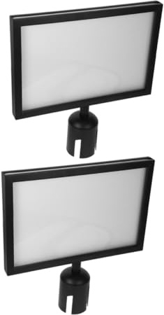 TOYZFRIENDY 2pcs Stainless Steel Stanchion Sign Holder Portrait Frame for Crowd Control Queue Management in Airports and Retail Horizontal Poster Display for Organized Sentry Barrier Guidance