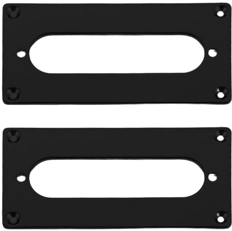 UPKOCH Anillos de Montaje Metálicos para Pastillas de Guitarra Eléctrica 92x46 Mm, Marco Protector Negro Doble y Simple Bobina, 2 Piezas, Accesorio para Guitarra y Mejora de Sonido