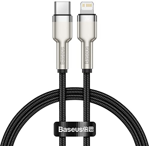 Baseus Cafule Serie Metal - Cable de carga y transferencia de datos, 1 m, 20 W, USB Tipo A y Lightning