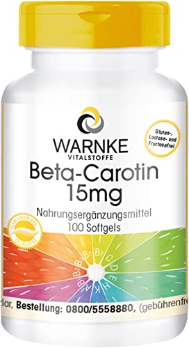 Beta Carotin 15mg - 100 Softgels für 100 Tage, Carotinoid, Provitamin A | Warnke Vitalstoffe - Deutsche Apothekenqualität