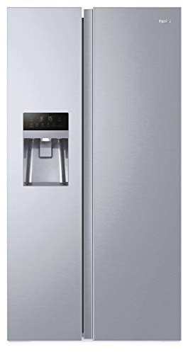 Haier SBS 90 Serie 3 Frigo Americano Side by Side Total No Frost 515L Dispenser Acqua Ghiaccio Inverter Silenzioso 40dB Gentle Silver 177,5x90,8x65,9cm HSOGPIF9183