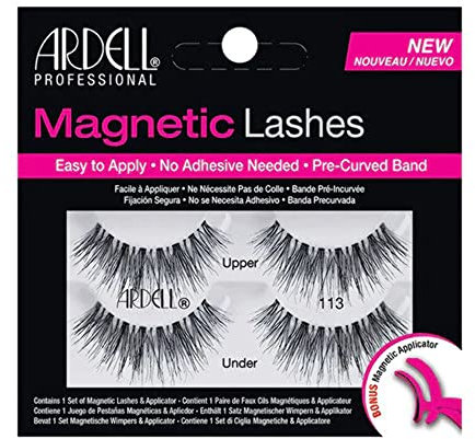 Forever Living Ardell - 2 ciglia finte magnetiche, doppie 113, senza adesivi, riutilizzabili, colore: nero