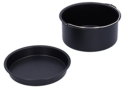 Moule à Pizza pour Friteuse à Air, Acier au Carbone, 20 cm, Antiadhésif, Compatible Lave-vaisselle, pour Gâteaux, Lasagnes, Desserts