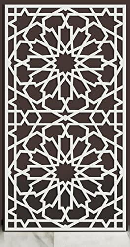 ANDALUCIART | Celosía Decorativa PVC 100 x 200 cm - 10 mm | Celosía Árabe | Separador Ambientes PVC, Panel Decorativo Pared Fachada, Valla Jardín, Biombo Comedor Cocina Cabecero Cama Cuadro