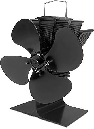 TRMLBE Kaminventilator 4 Flügel-Ofenventilator ohne Strom Leiser Kaminofen Wärmeenergie Kaminlüfter Aluminiumoxid Ventilator für Kaminofen/Feuerstelle/Ofenrohr, Platzierung Type
