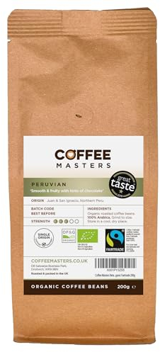 Coffee Masters Peruvian Organic Fairtrade Coffee Beans 200g