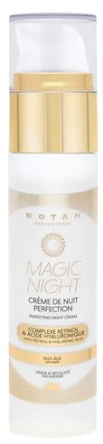 Crème de nuit anti-âge lissante et raffermissante, offrant une bonne mine progressive et naturelle grâce à une formule enrichie en acide hyaluronique, rétinol actif et DHA.