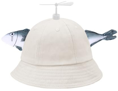 SIEBOLD Fisch mütze mit Propeller,Propeller mütze,Helikopter Cap,Propeller Hut, Lustige mützen,für Erwachsene und Kinder für Karneval Partykostüm Requisiten Partygeschenk