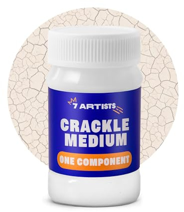 7 Artists Crackle Medium 100 ml – Acrylic Medium for Art and Crafts | Clear Crackle Glaze for Acryl Paint, Decoupage | Crackle Paint Effect on Canvas and Decorative Surfaces