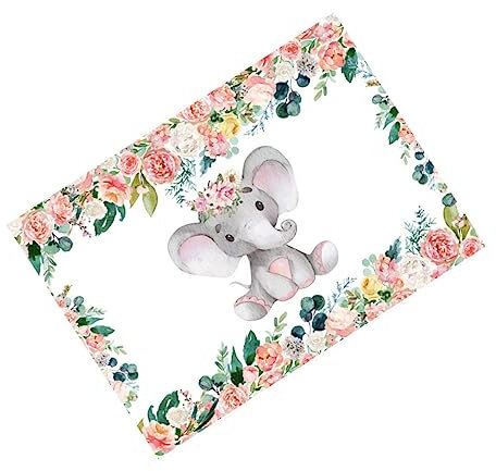 TINEASUR Kulisse Entzückende Wandkulisse Cartoon-Elefant-Hintergrund Dekorative Babykulisse Sicher Langlebig Reißfest Zarte Muster Babyparty-Dekoration