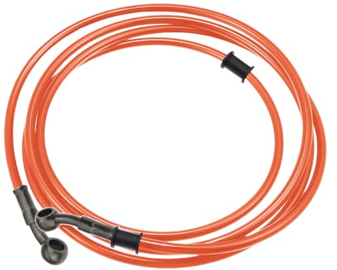 MOCNT 220cm Manguera de Aceite Freno de Motocicleta 28 Grados Latiguillo de Aceite Freno Moto Tubo de Freno Hidráulico Reforzado Tubo Manguera Embrague Freno Línea Naranja