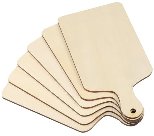 HAPINARY 6 Piezas Tabla De Cortar De Madera De Juguete Mini Tablas De Cortar Sin Terminar Para Diy Frutas y Tartas De Cocina