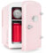 Citybee Frigorifero Piccolo 4L, Mini Frigo da Camera 12V/230V, Minifrigo Silenzioso Portatile per Bevande, Cosmetici, Frigo Bar per Auto, Campeggio, Ufficio, Viaggio (Rosa)