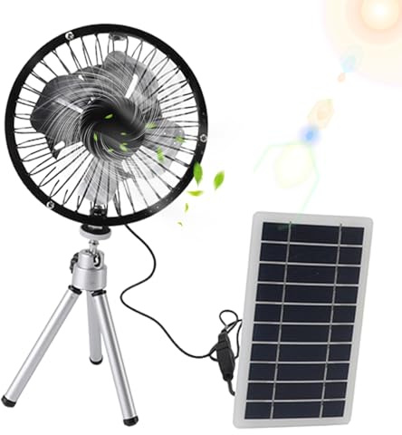 Soldriven fläkt - vikt fläkt | 10 W teleskopisk campingstödefläkt med solpanel, bärbar uppladdningsbar extern kylfläkt för vandring, picknick, resor