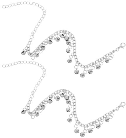 Abaodam 2pièces Chaine de Cheville à Grelots Bijoux pour Femme Chaîne de Pied Décorative Bracelet de Cheville Bohème avec Perles et Clochettes Accessoire de Plage