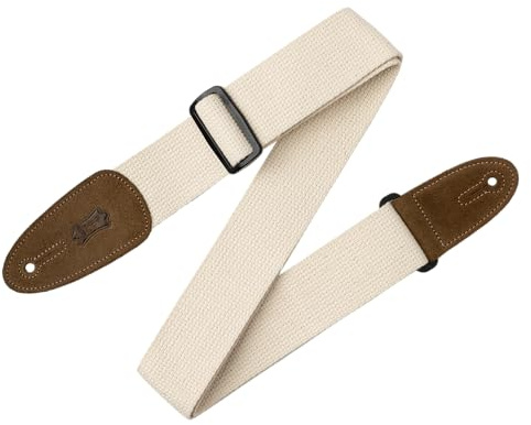 Levy's Leathers MC8-NAT 2 cotton guitar strap with suede ends and tri-glide adjustment. Adjustable to 58; Natural