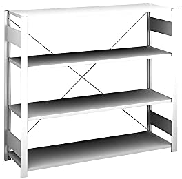 KAISER+KRAFT Buffet Etagère, gris clair, Hauteur 1200 mm, 4 étagères, Standard étagère, étagère Profondeur 400 mm, max.?: étagère Charge 180 kg.