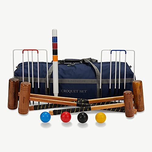 DOCTOR SPORT 43 cm x 10 cm Stahltore - Hammers 61 bis 96 cm - England Design - Kinder und Erwachsene - Hartholz India - Kunststoff Kugeln - Super (Luxus Tasche)