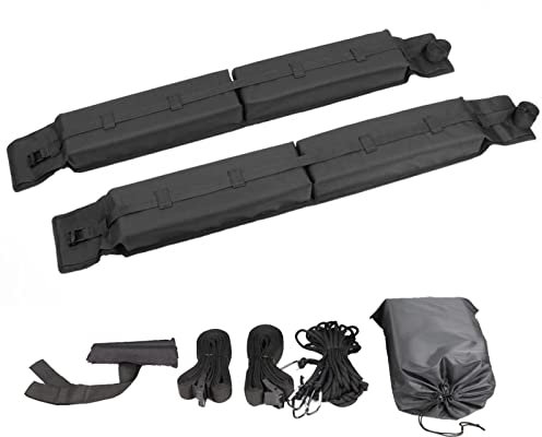 Pewell Barras De Techo De Coche, Bacas Y Portaequipajes Universal para Trabajo Pesado, Suave Y Fácil, Portaequipajes De Tabla De Surf, Rodamiento De Aproximadamente 75 Kg