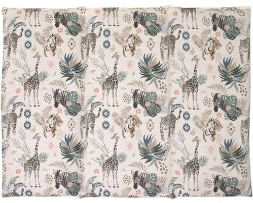 Coussin aux graines de lin - Taille 40x30-3 compartiments - animaux sauvages- Coton Bio - Coussin thermique - Coussin aux graines - Compresse froide -